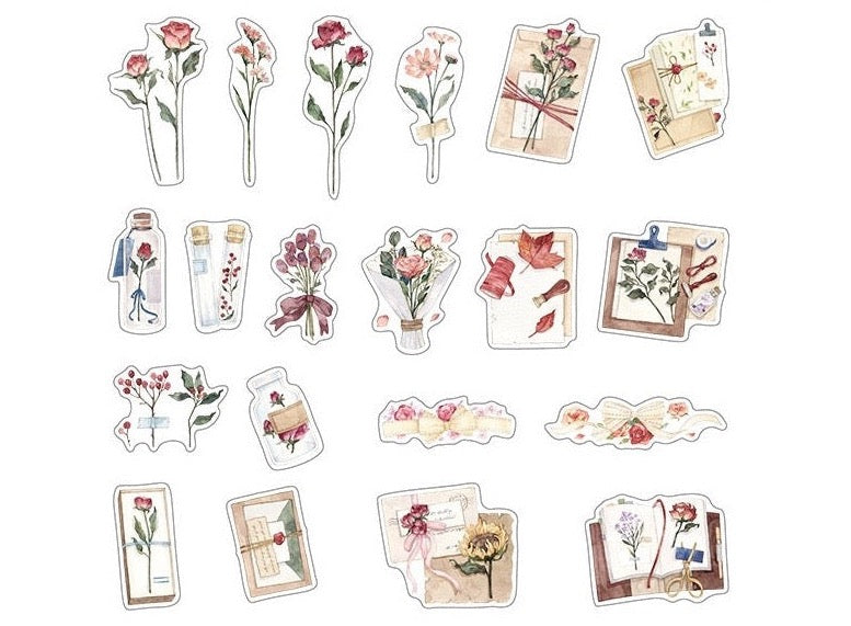 Blumen Journal Sticker, Variante: rot
