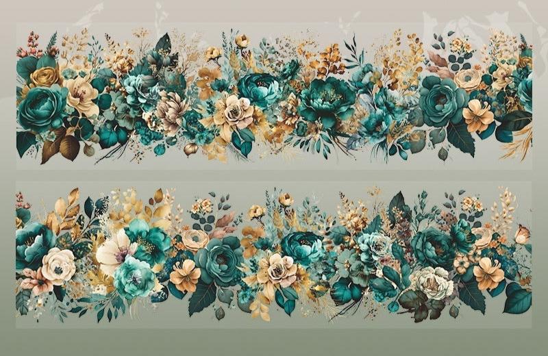 Vintage Blumen Clear Tape