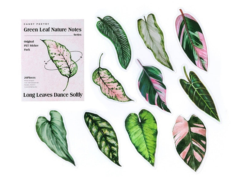 Green Leaf PET Sticker