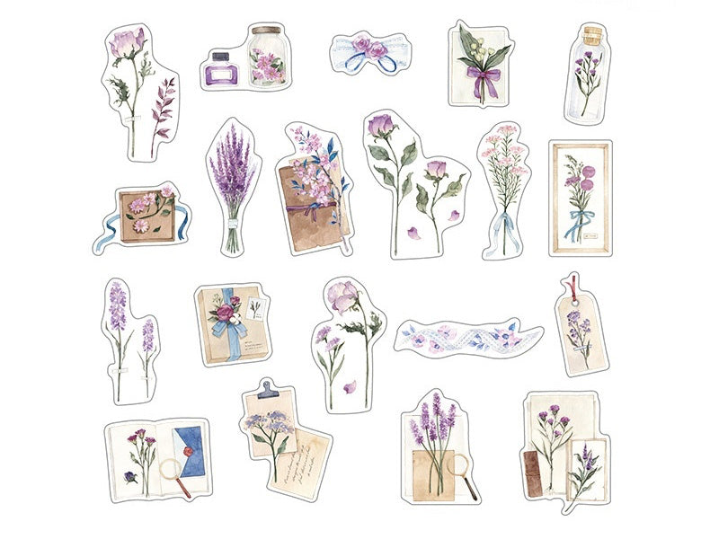 Blumen Journal Sticker, Variante: violett